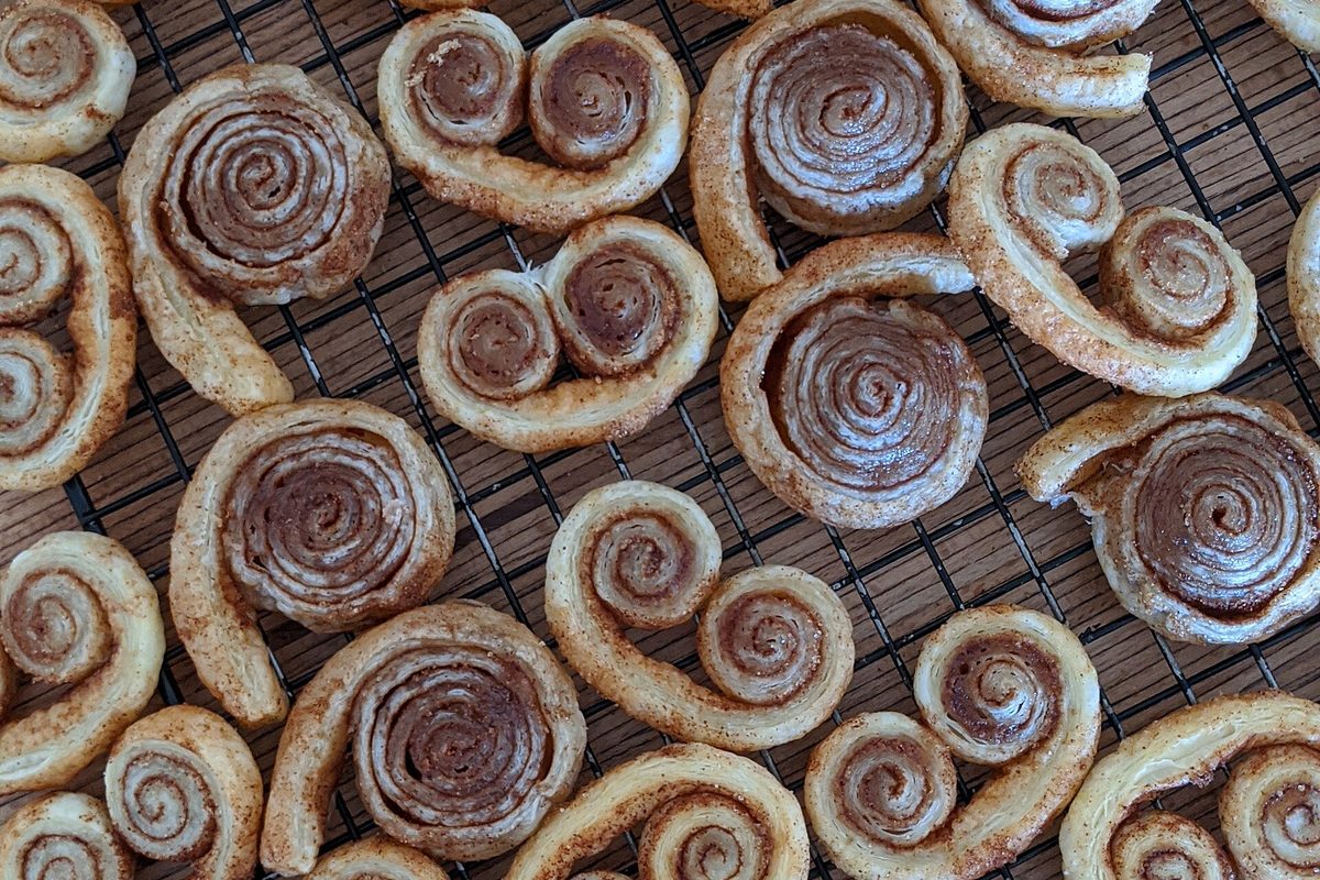 Cinnamon Palmiers from Rough Puff Pastry